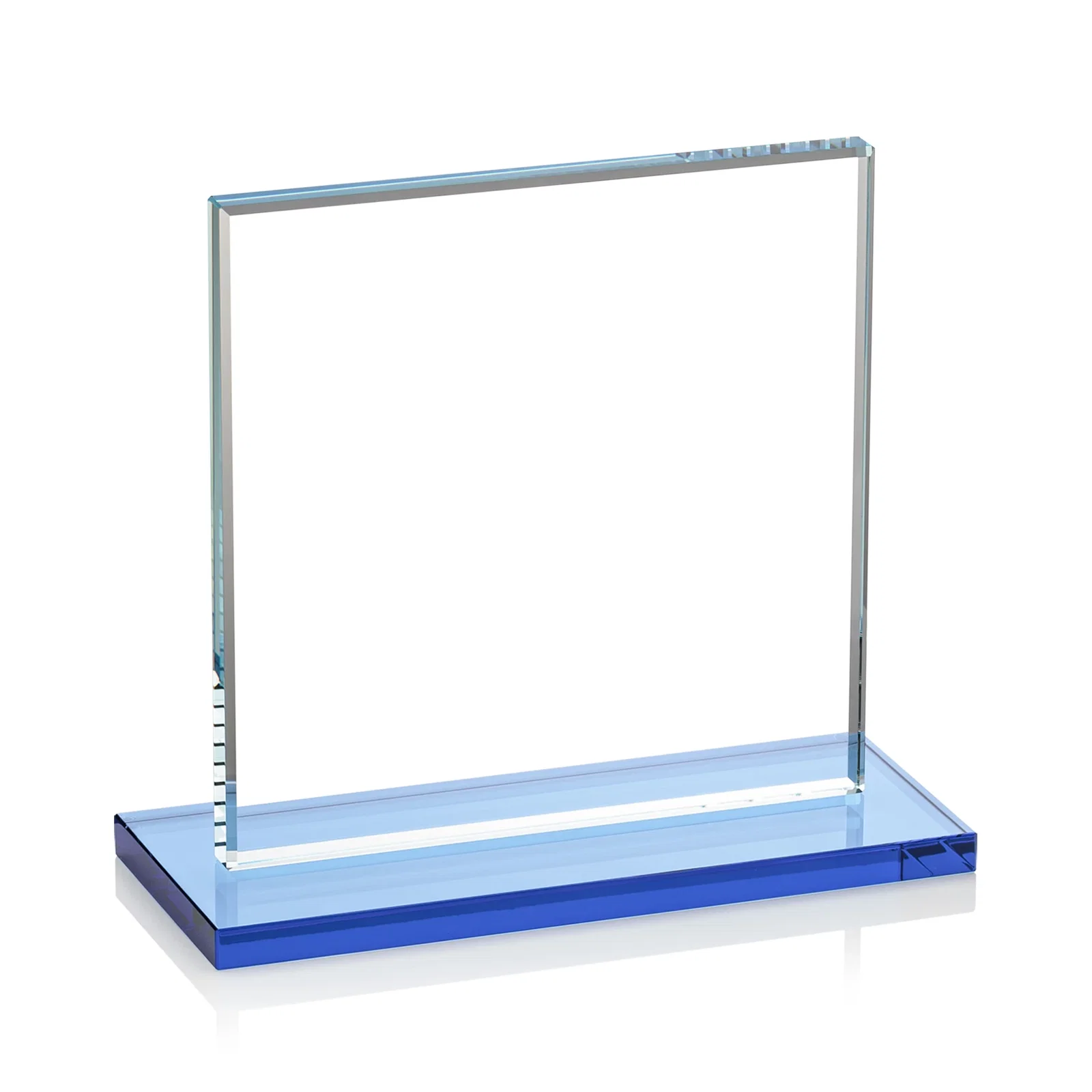 Promotional Starfire Crystal Square Award, Flat Pane on a Colored Flat-Edge Base, awards, with your logo for safety achievement programs