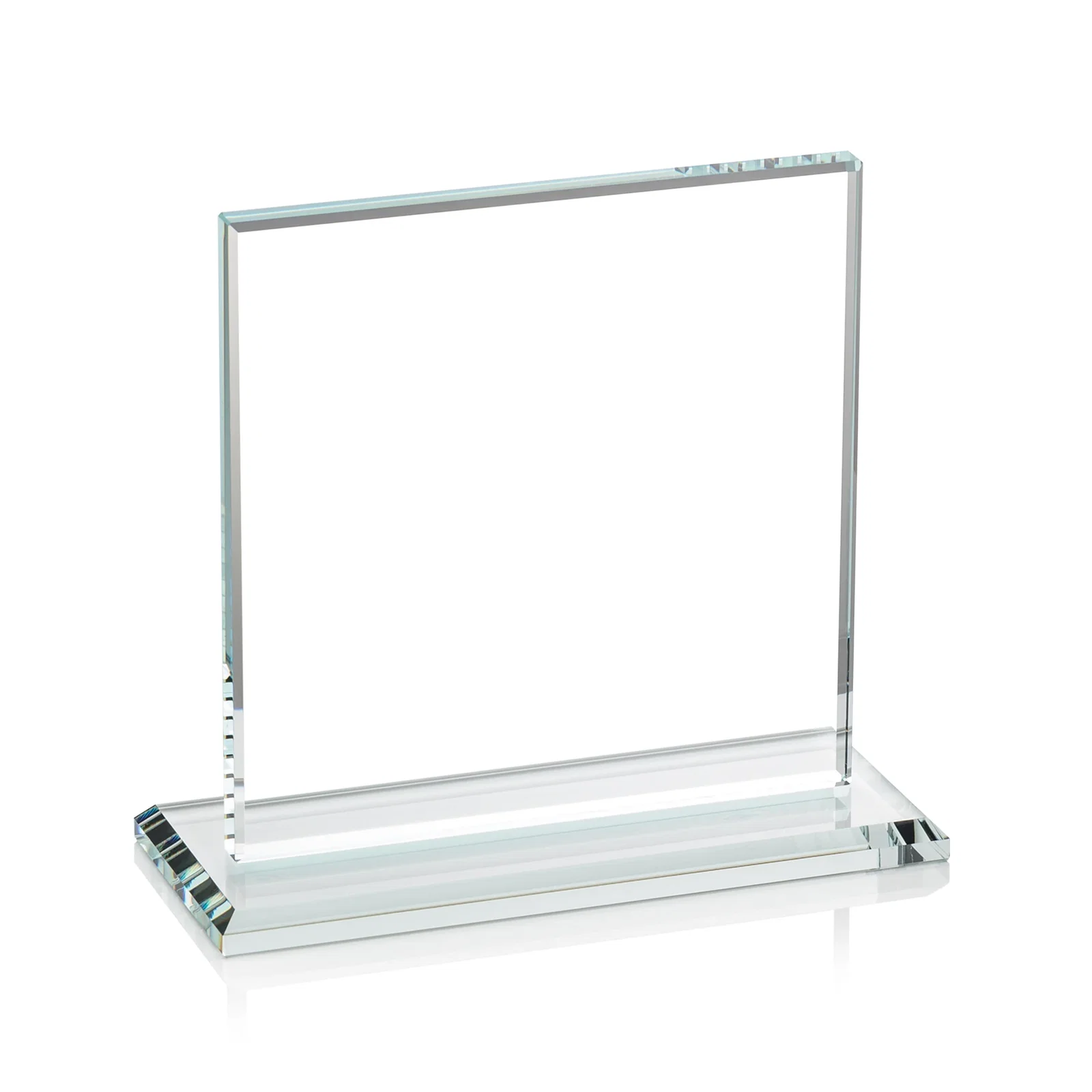 Custom Starfire Crystal Square Award, Flat Pane on a Colored Flat-Edge Base, awards, with your logo for graduation ceremonies