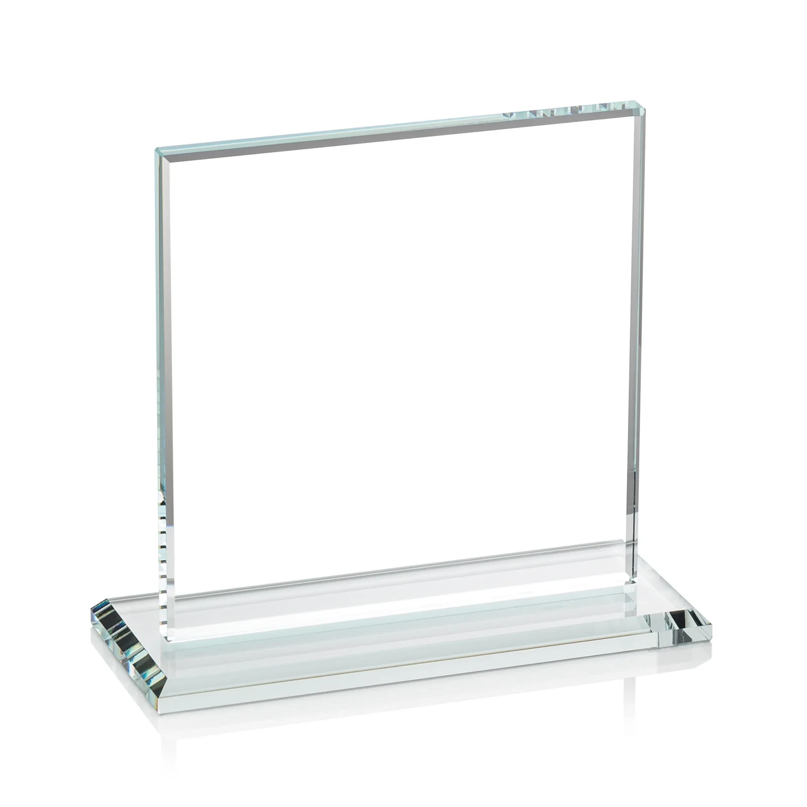 Custom Starfire Crystal Square Award, Flat Pane on a Colored Flat-Edge Base, awards, with your logo for safety achievement programs