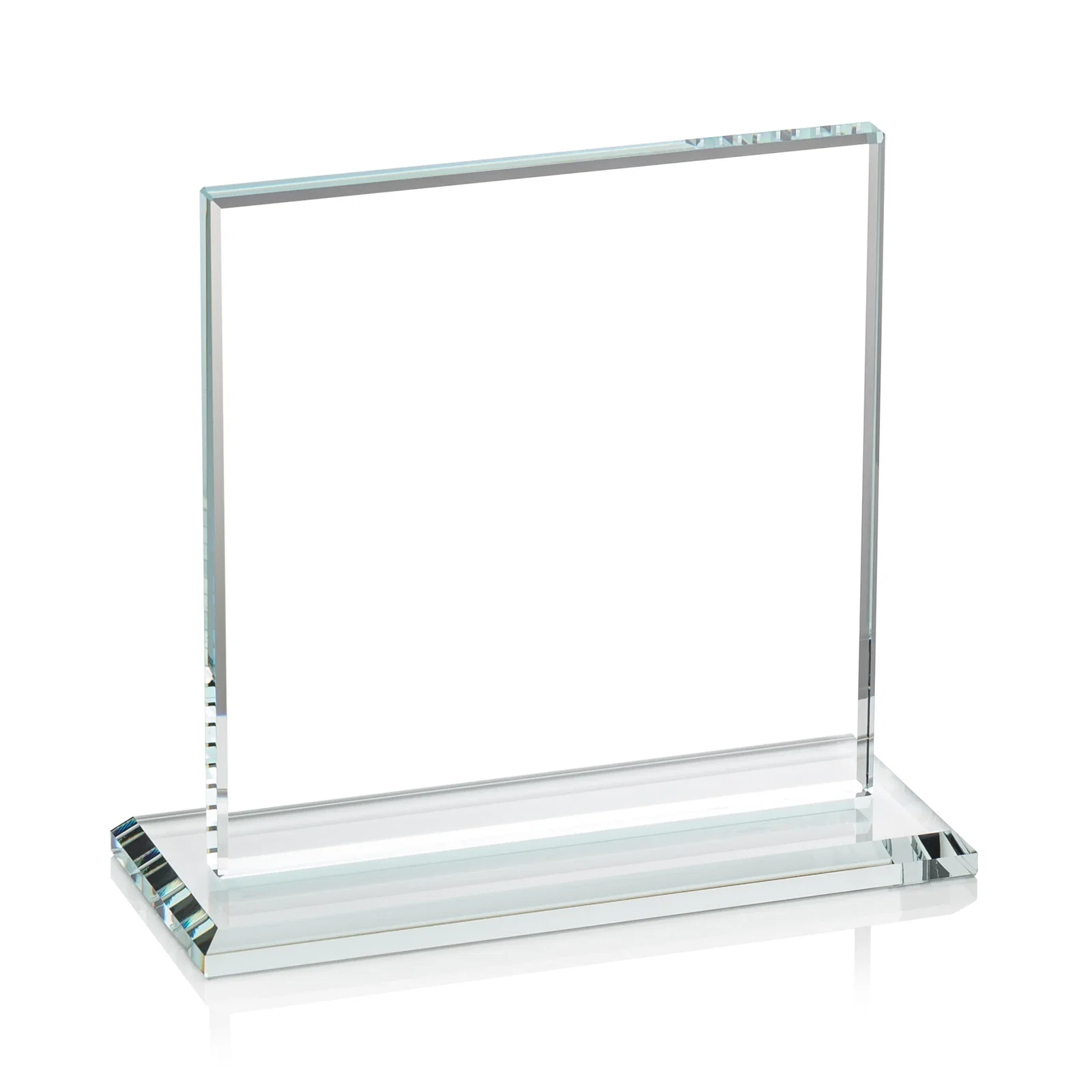 Custom Starfire Crystal Square Award, Flat Pane on a Colored Flat-Edge Base, awards, with your logo for volunteer appreciation