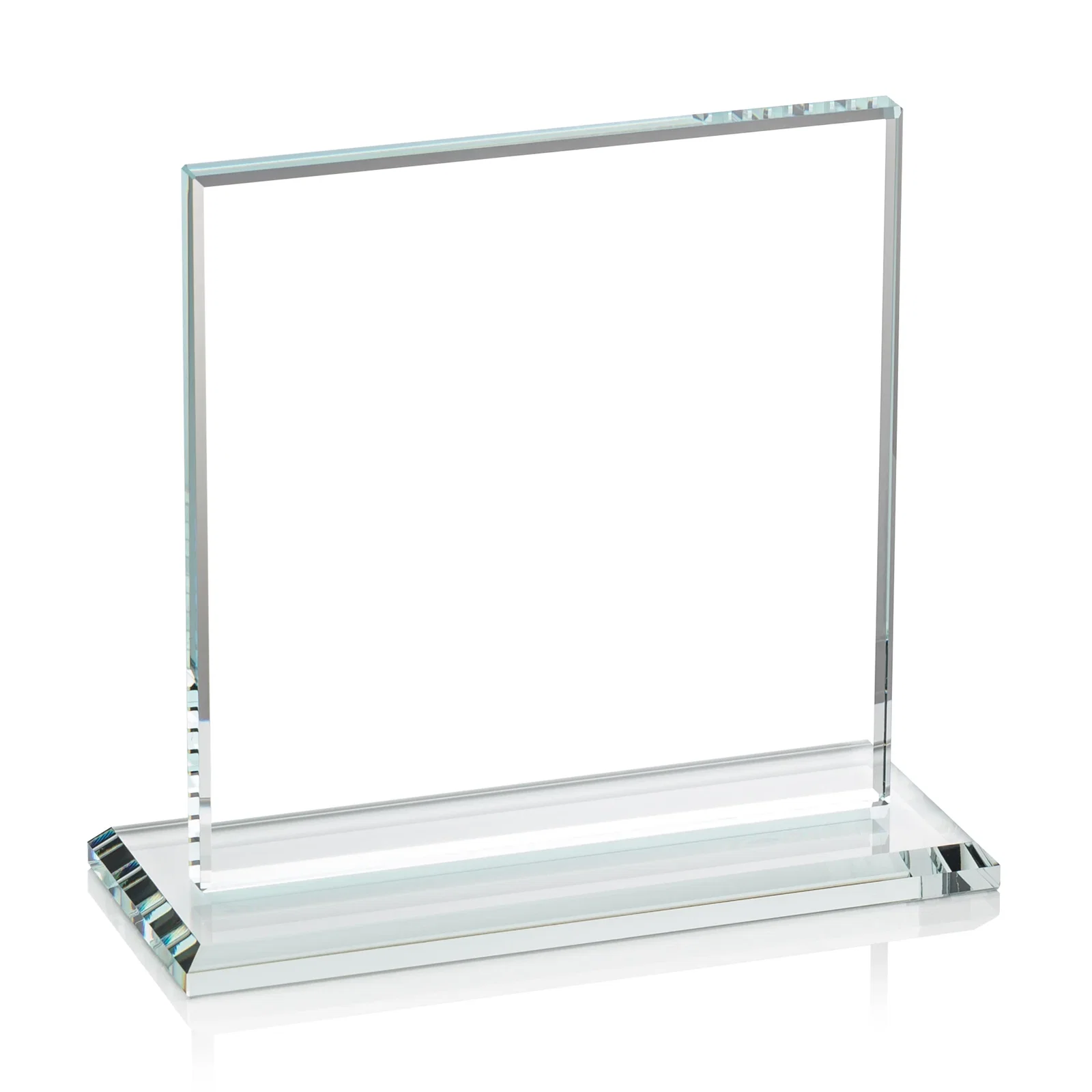 Custom Starfire Crystal Square Award, Flat Pane on a Colored Flat-Edge Base, awards, with your logo for dealer and partner awards