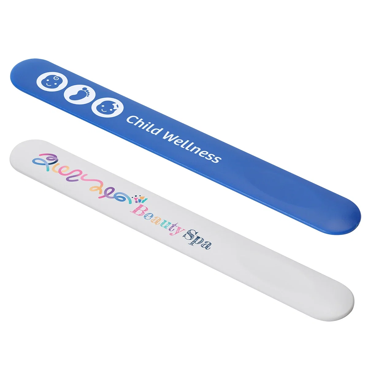 Custom Salon Dual Nail File, front view of the branded nail care tool