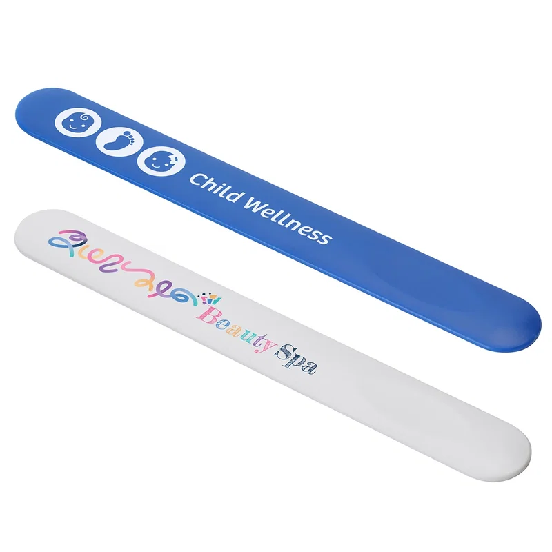 Custom Salon Dual Nail File, front view of the branded nail care tool