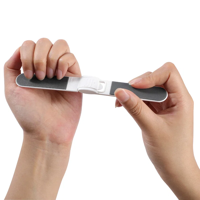 Top-down view of the Salon Folding Dual Nail File's filing surface texture