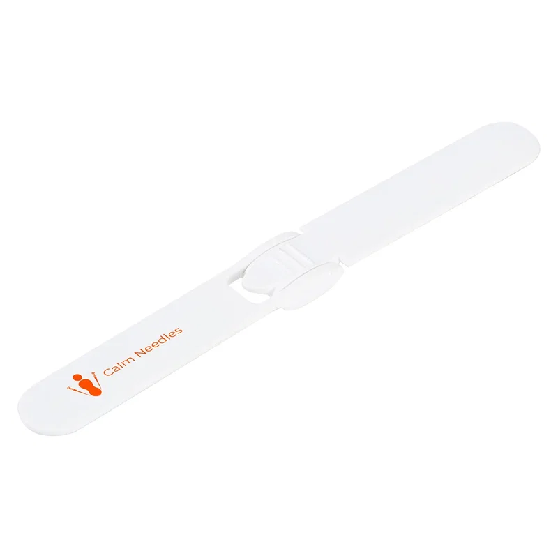 Angled view of the promotional Salon Dual Nail File showing the folding hinge