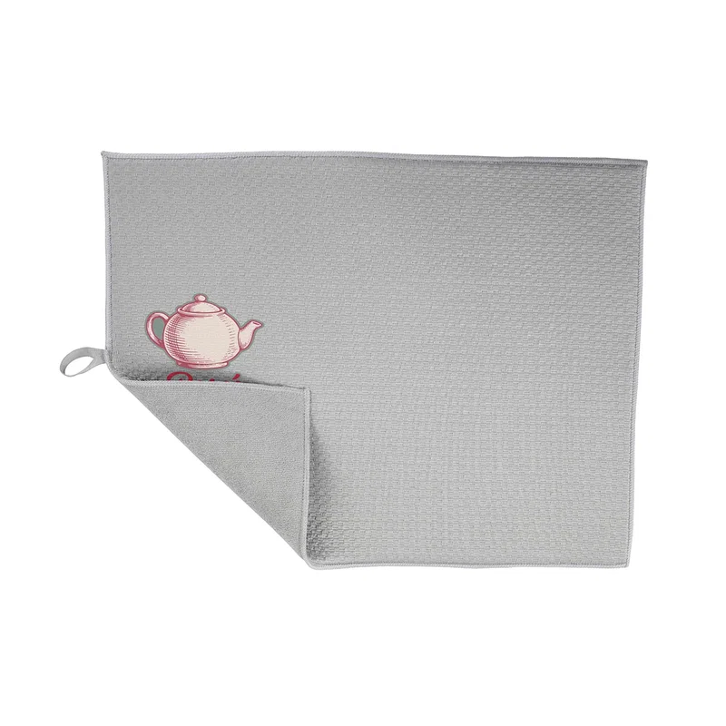 Angled view of the Saloon Dish Drying Mat on a kitchen counter