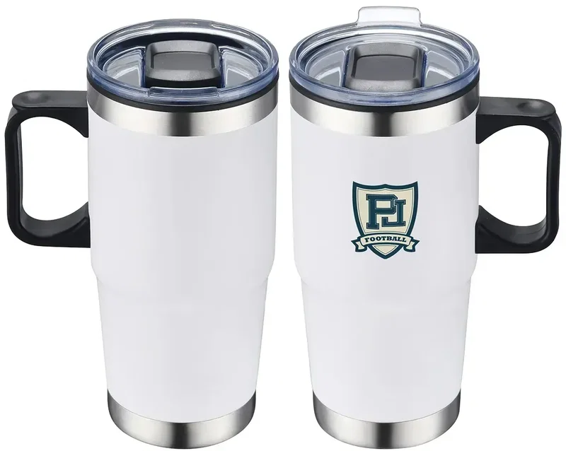 Custom San Siro 24 oz double-wall mug lineup of branded color options