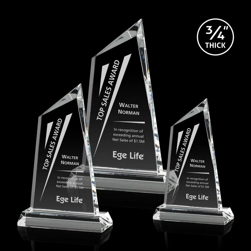Sandown Summit 3/4" Crystal Award β view 1