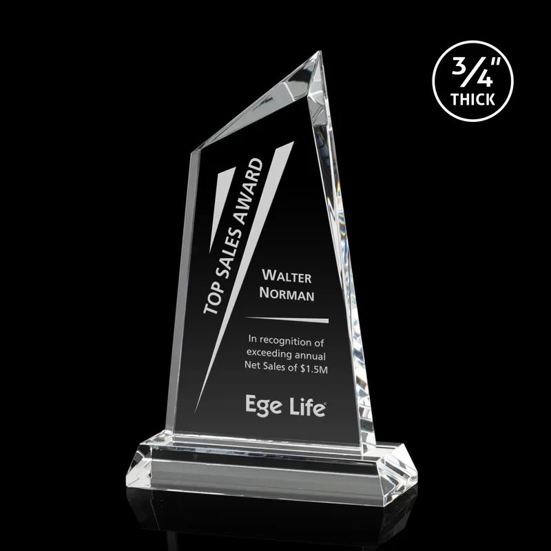 Sandown Summit 3/4" Crystal Award — view 2
