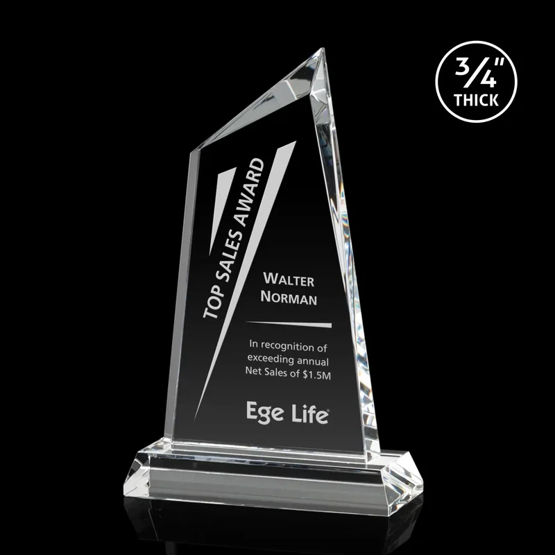 Sandown Summit 3/4" Crystal Award — view 3