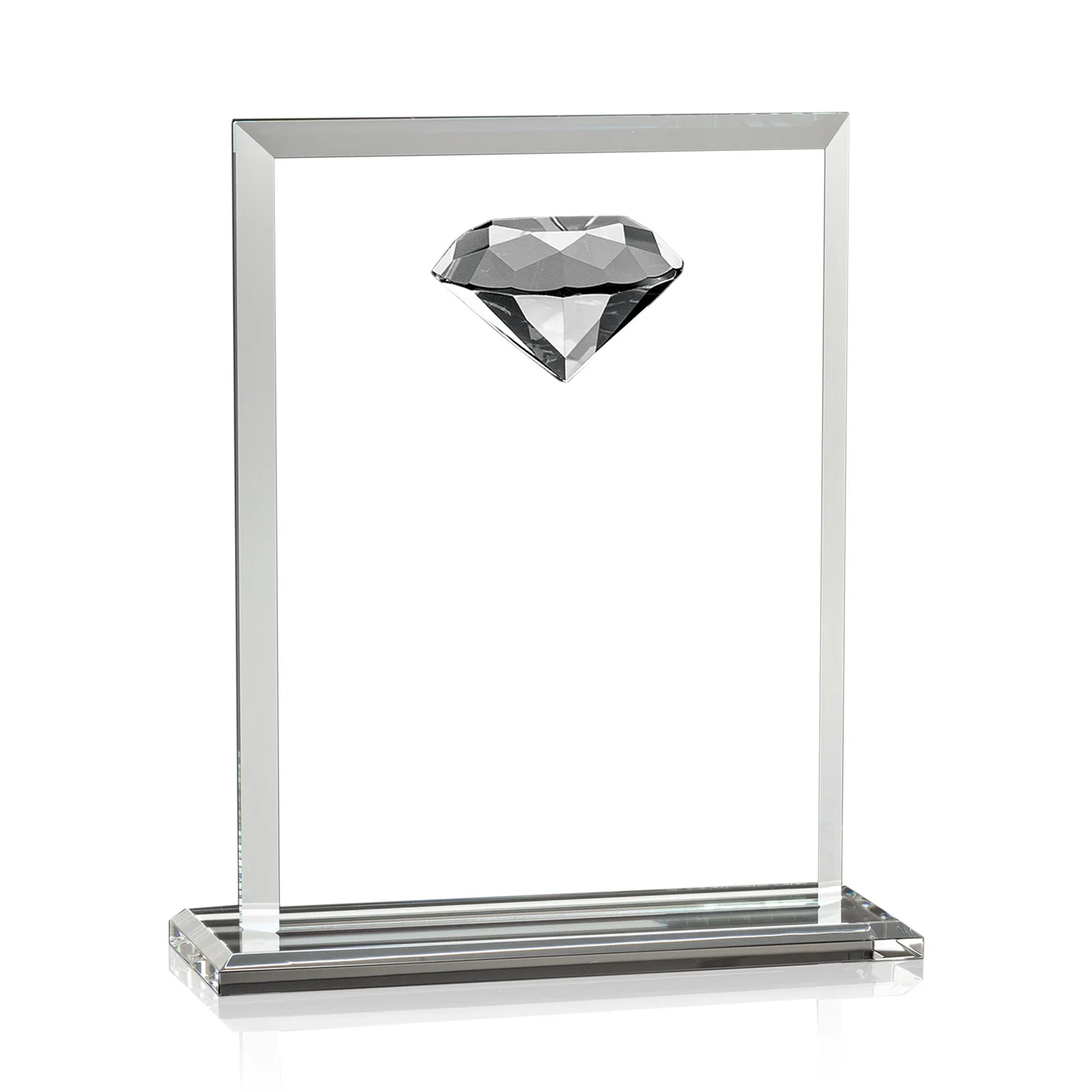 Promotional Beveled Crystal Rectangle with Faceted Gemstone Accent, awards for donor appreciation