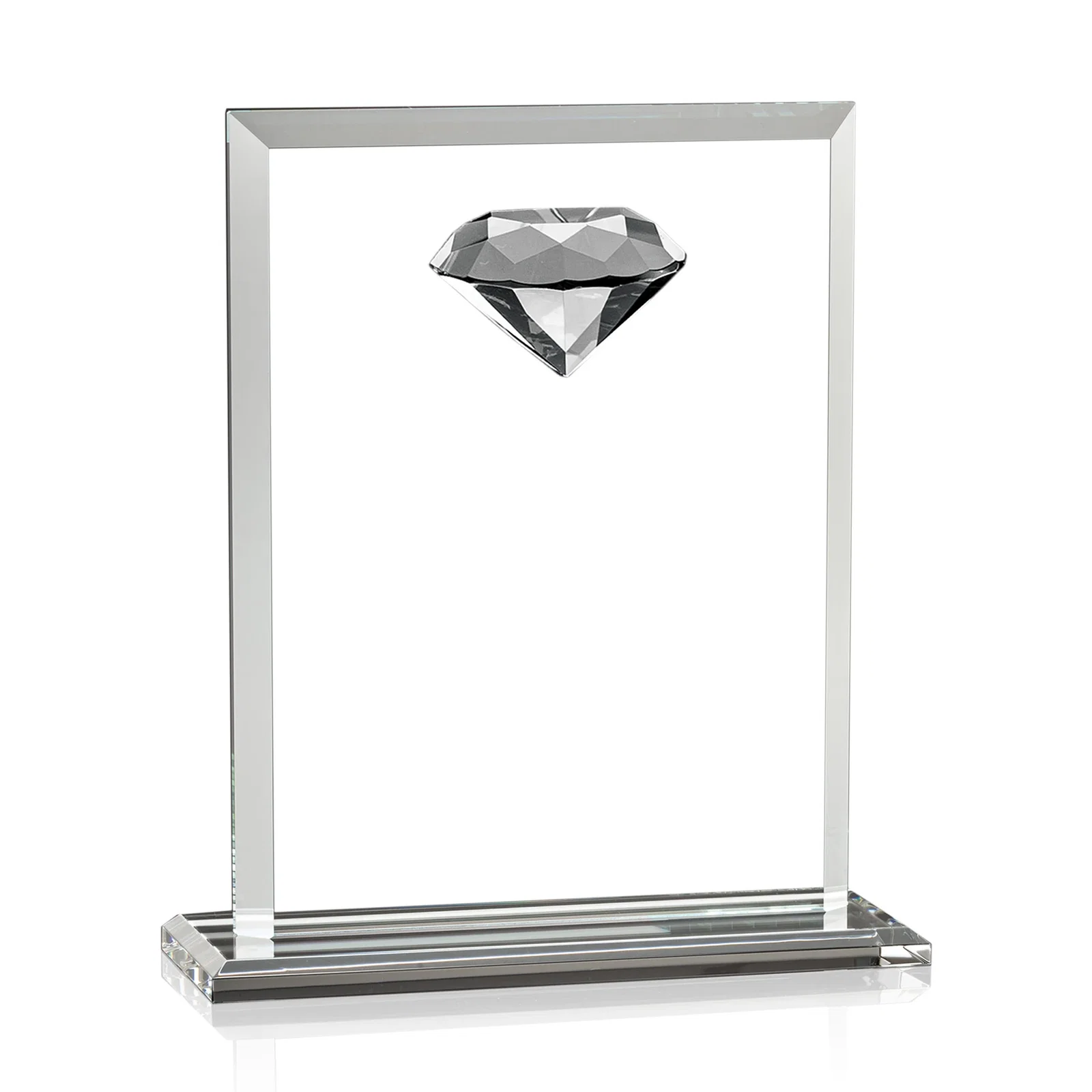 Promotional Beveled Crystal Rectangle with Faceted Gemstone Accent, awards for graduation ceremonies