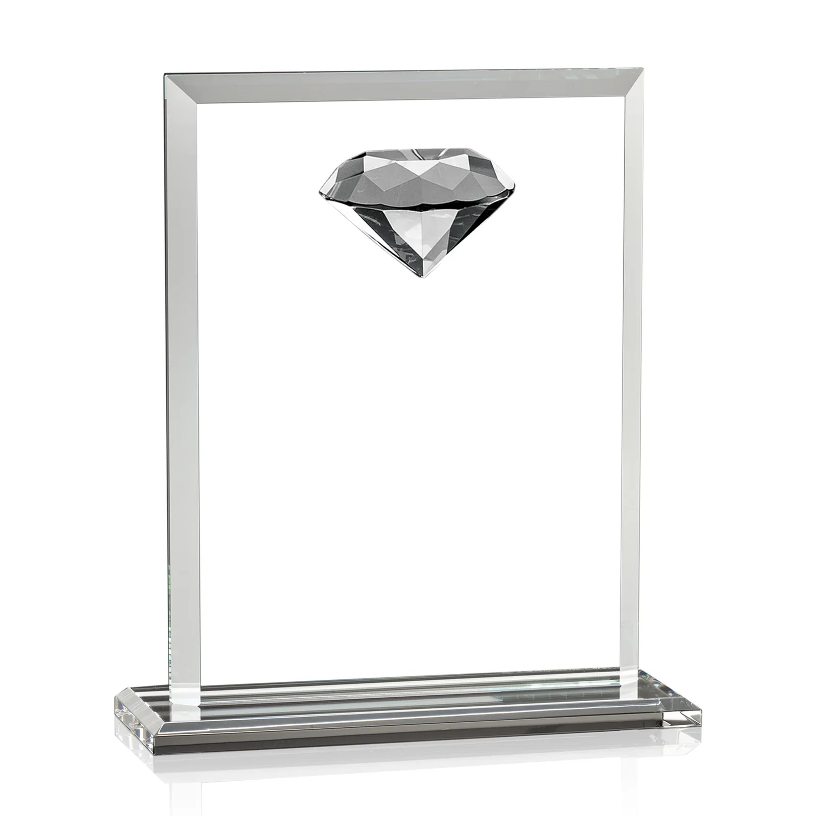 Promotional Beveled Crystal Rectangle with Faceted Gemstone Accent, awards for safety achievement programs