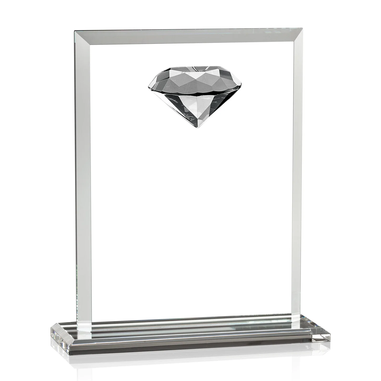 Promotional Beveled Crystal Rectangle with Faceted Gemstone Accent, awards for volunteer appreciation