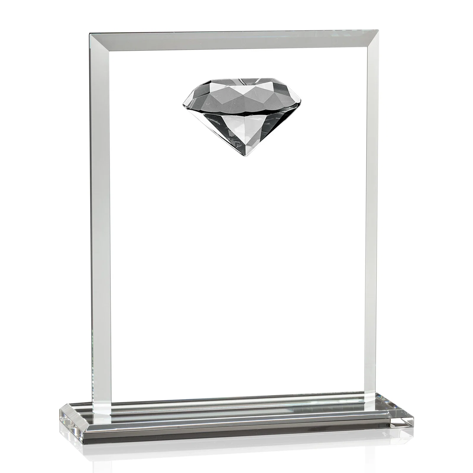 Promotional Beveled Crystal Rectangle with Faceted Gemstone Accent, awards for dealer and partner awards