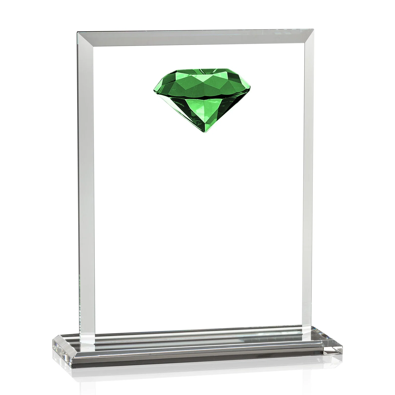 Branded Beveled Crystal Rectangle with Faceted Gemstone Accent, awards for graduation ceremonies