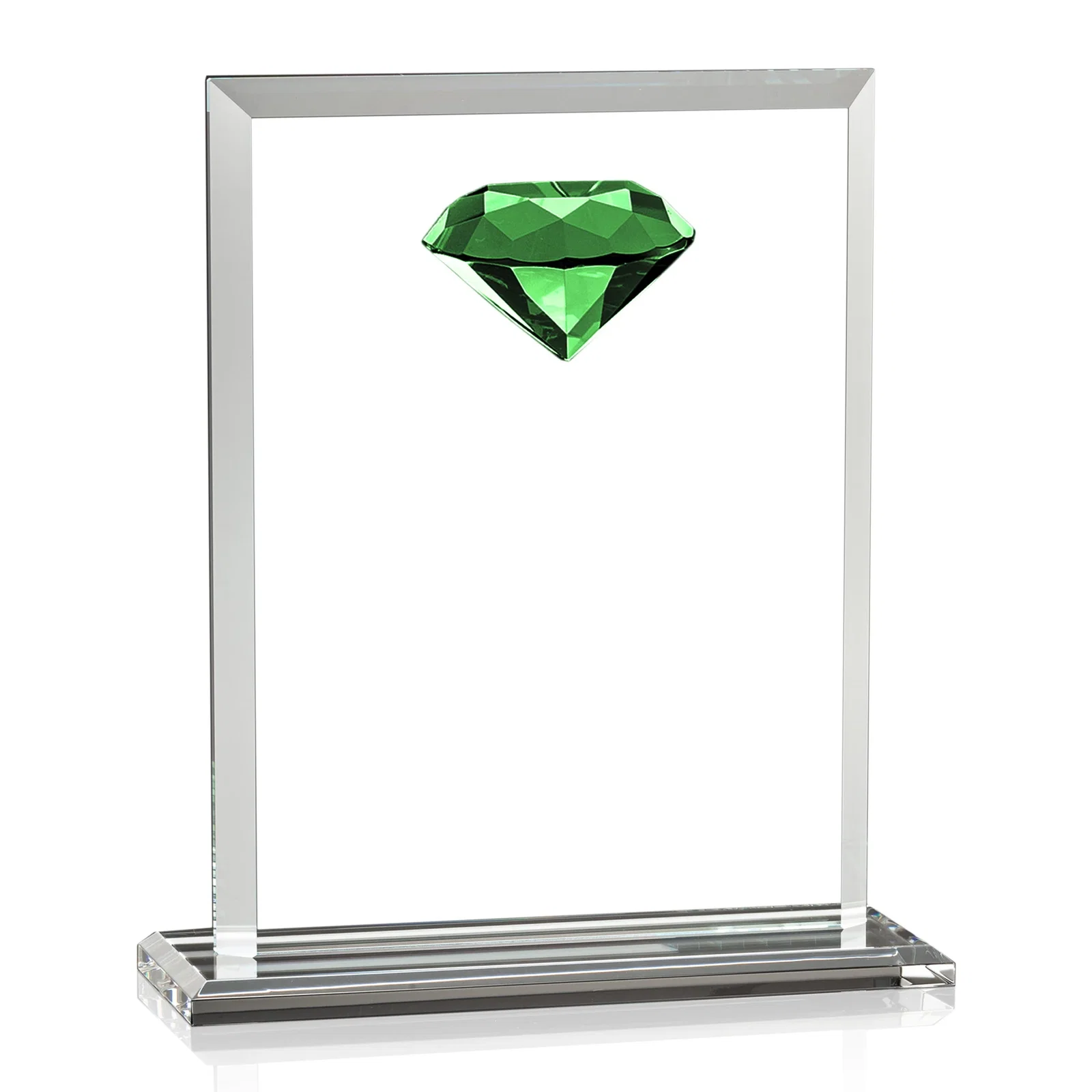 Branded Beveled Crystal Rectangle with Faceted Gemstone Accent, awards for safety achievement programs