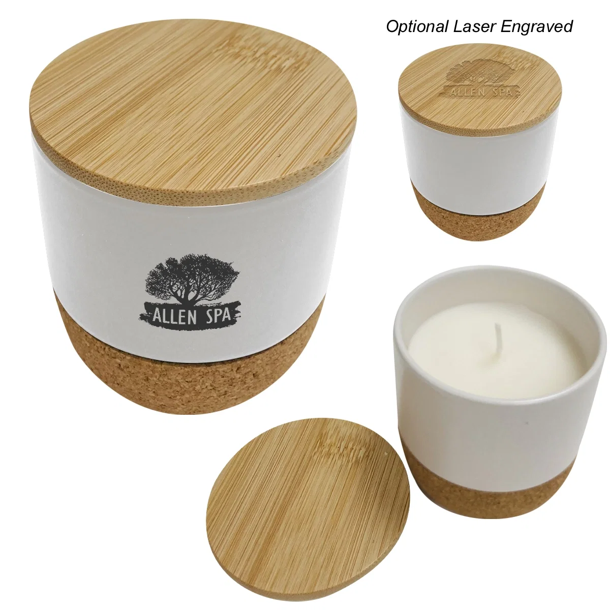 Top view shows the smooth wax surface and wick