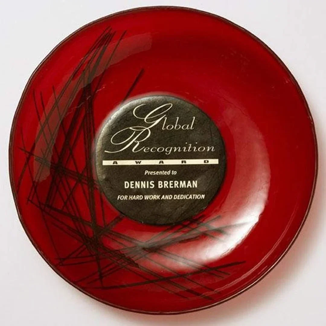 Custom Art Glass Wall Bowl That Reflects Color Onto the Wall for service anniversary gifts