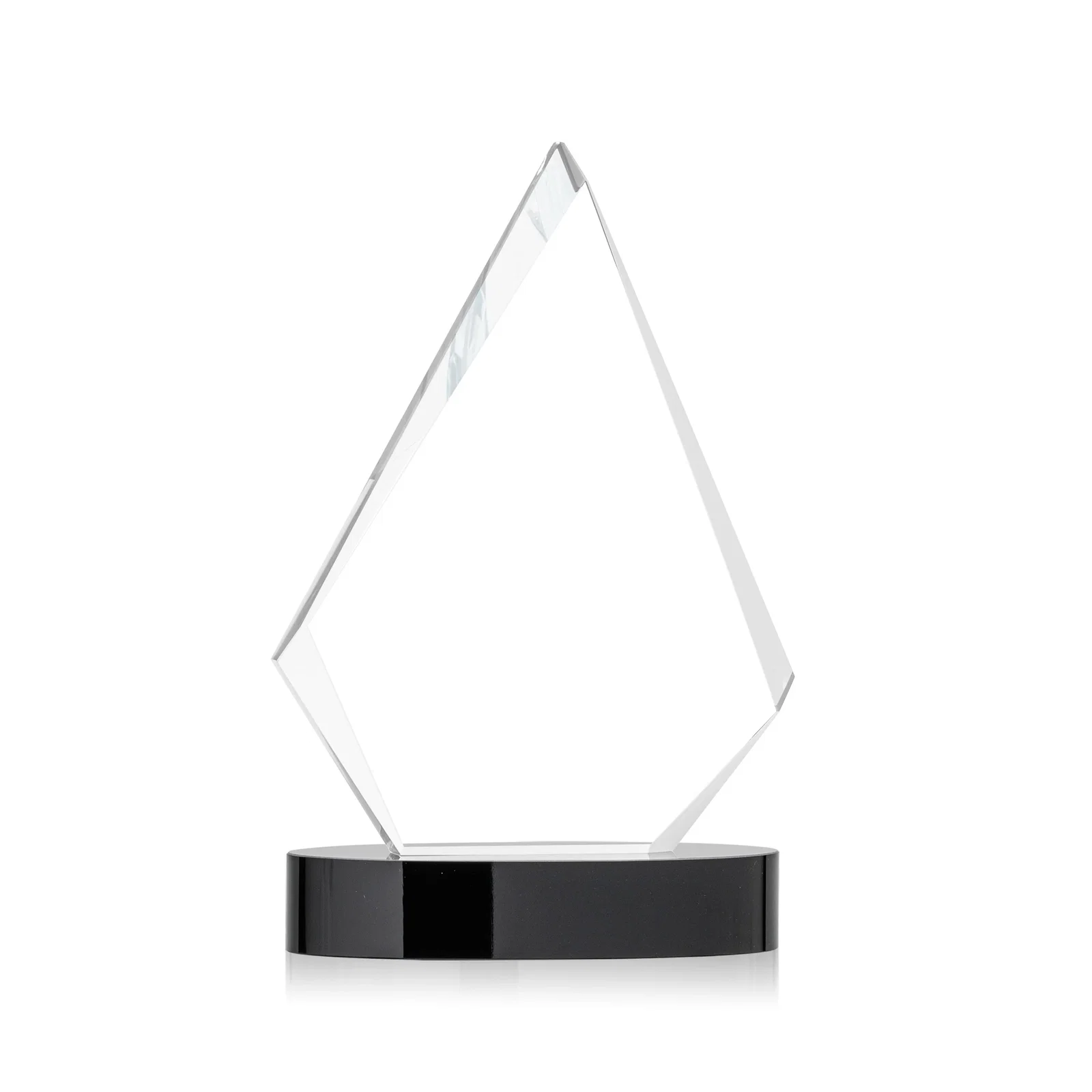 Personalized Starfire Crystal Diamond Award on Round Base for donor appreciation