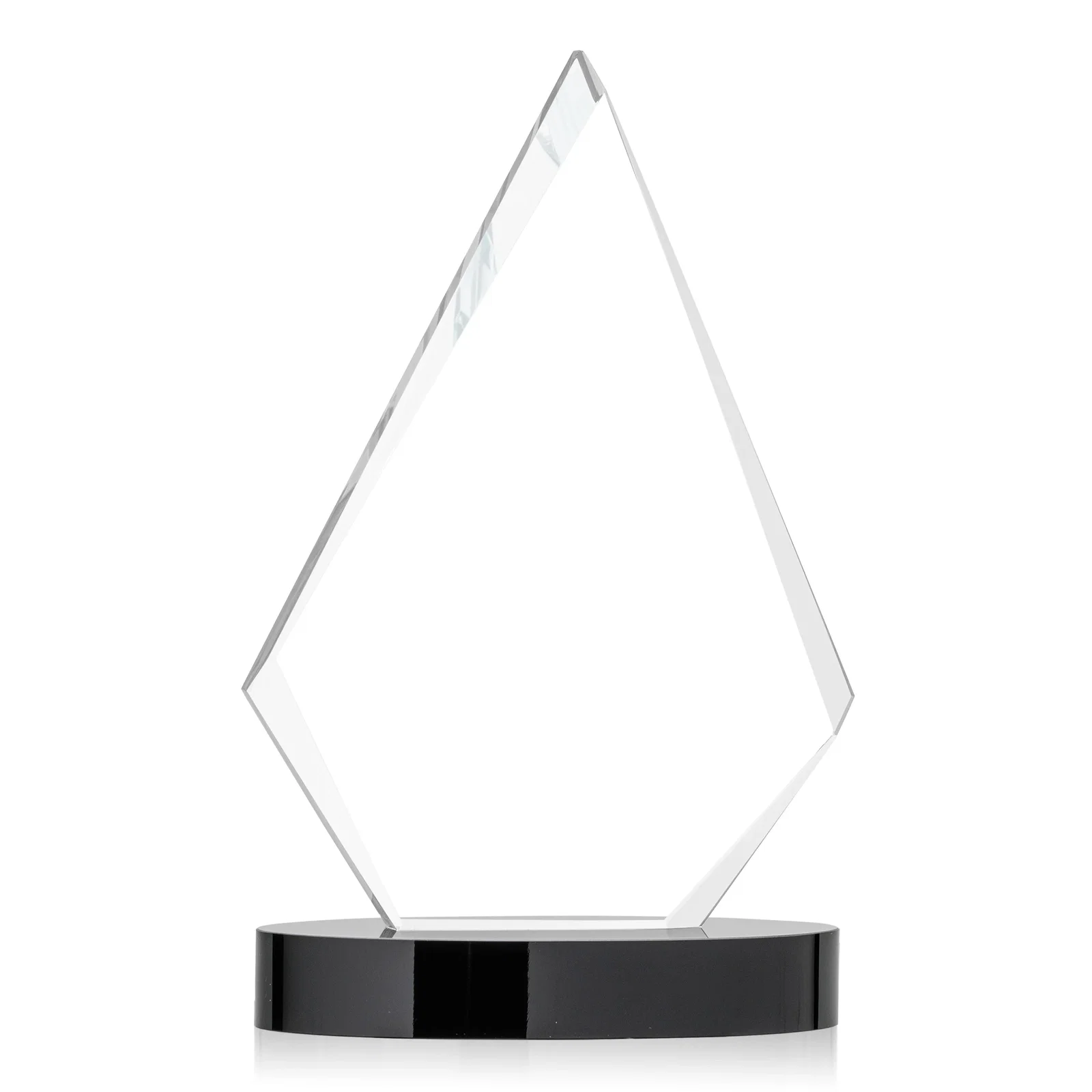 Personalized Starfire Crystal Diamond Award on Round Base for safety achievement programs