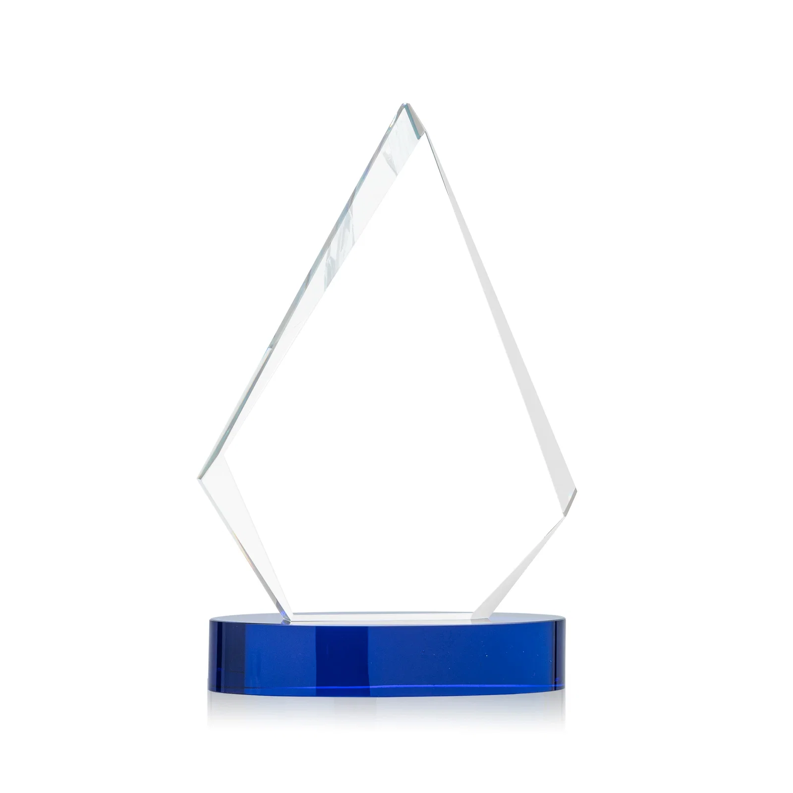 Personalized Starfire Crystal Diamond Award on Round Base for volunteer appreciation