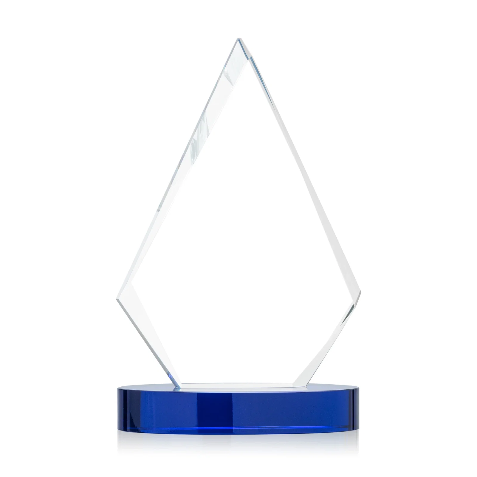 Personalized Starfire Crystal Diamond Award on Round Base for dealer and partner awards