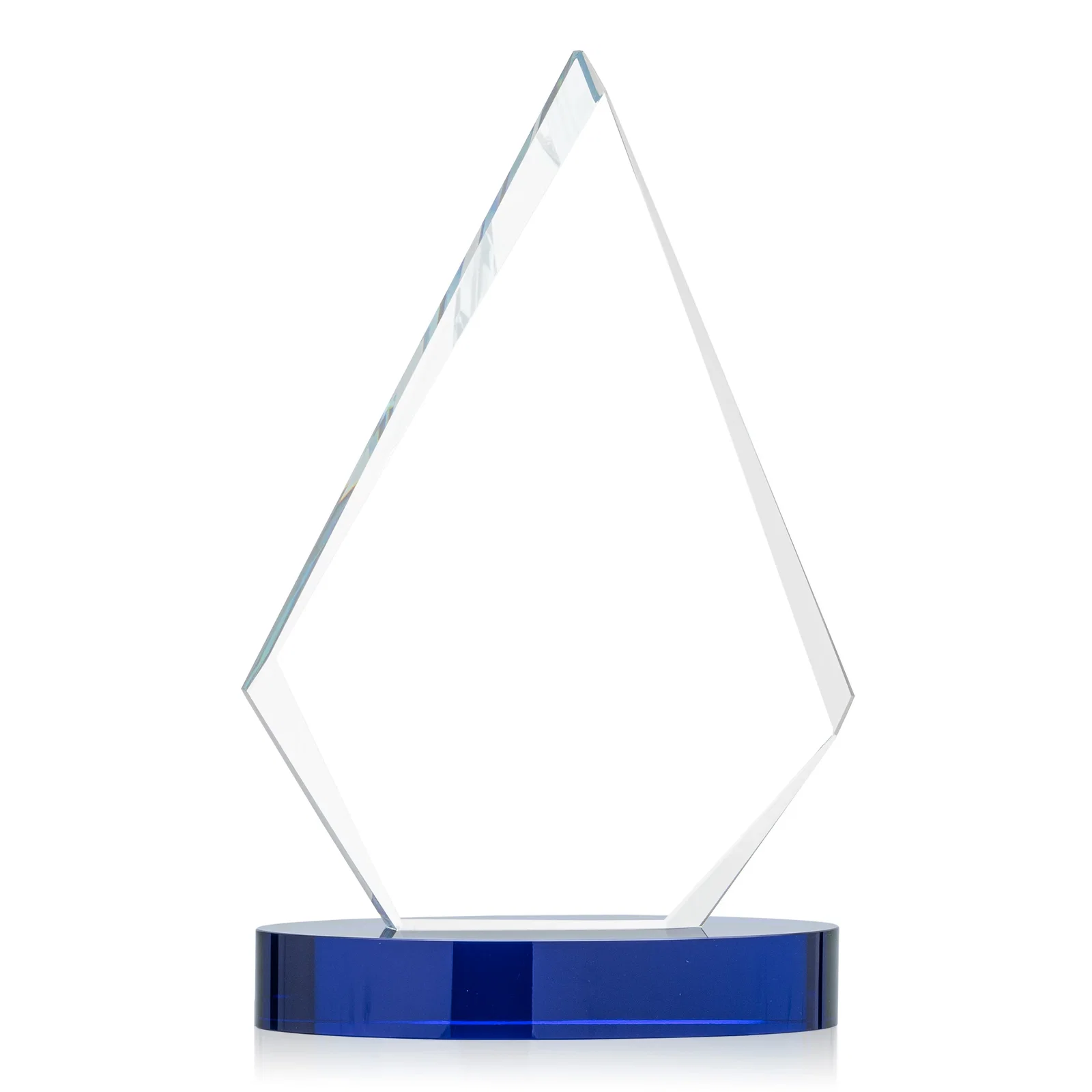 Personalized Starfire Crystal Diamond Award on Round Base for company anniversary events