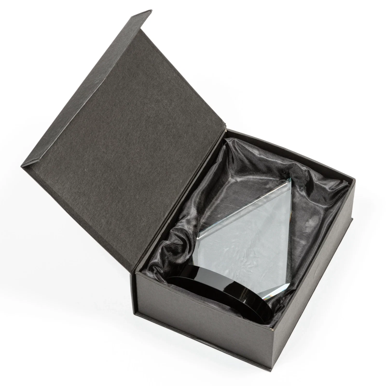 Custom Starfire Crystal Diamond Award on Round Base for retirement presentations