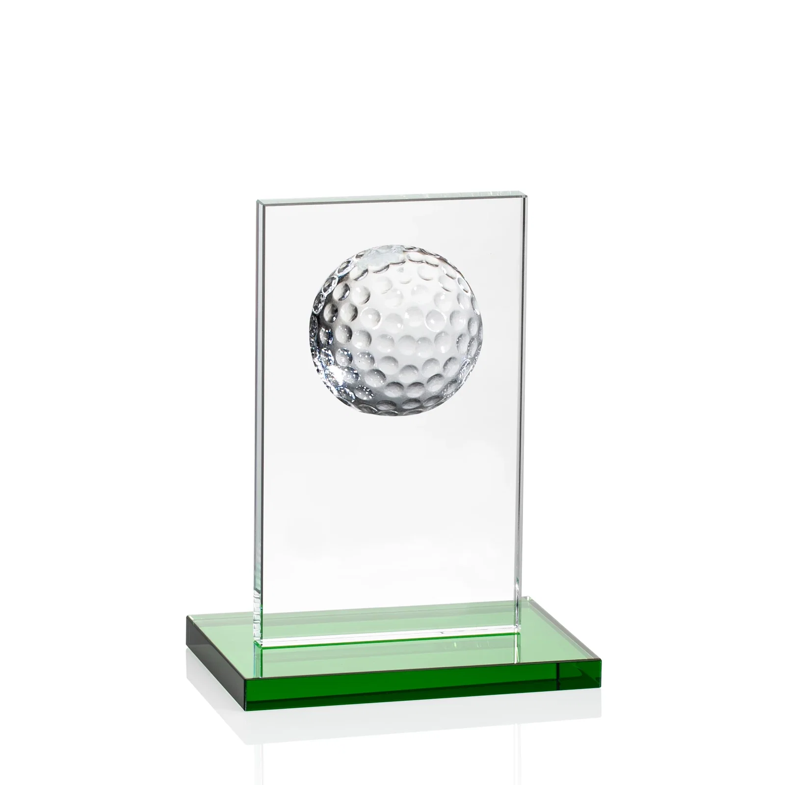 Custom Starfire Crystal Award with Ball on Vertical Upright for company anniversary events