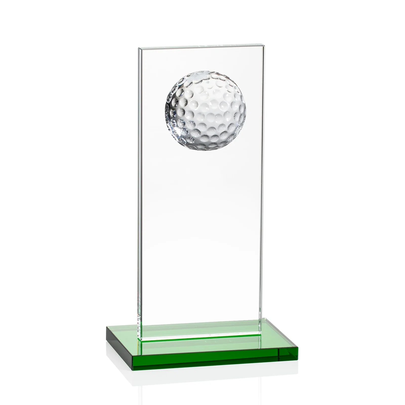 Personalized Starfire Crystal Award with Ball on Vertical Upright for employee recognition