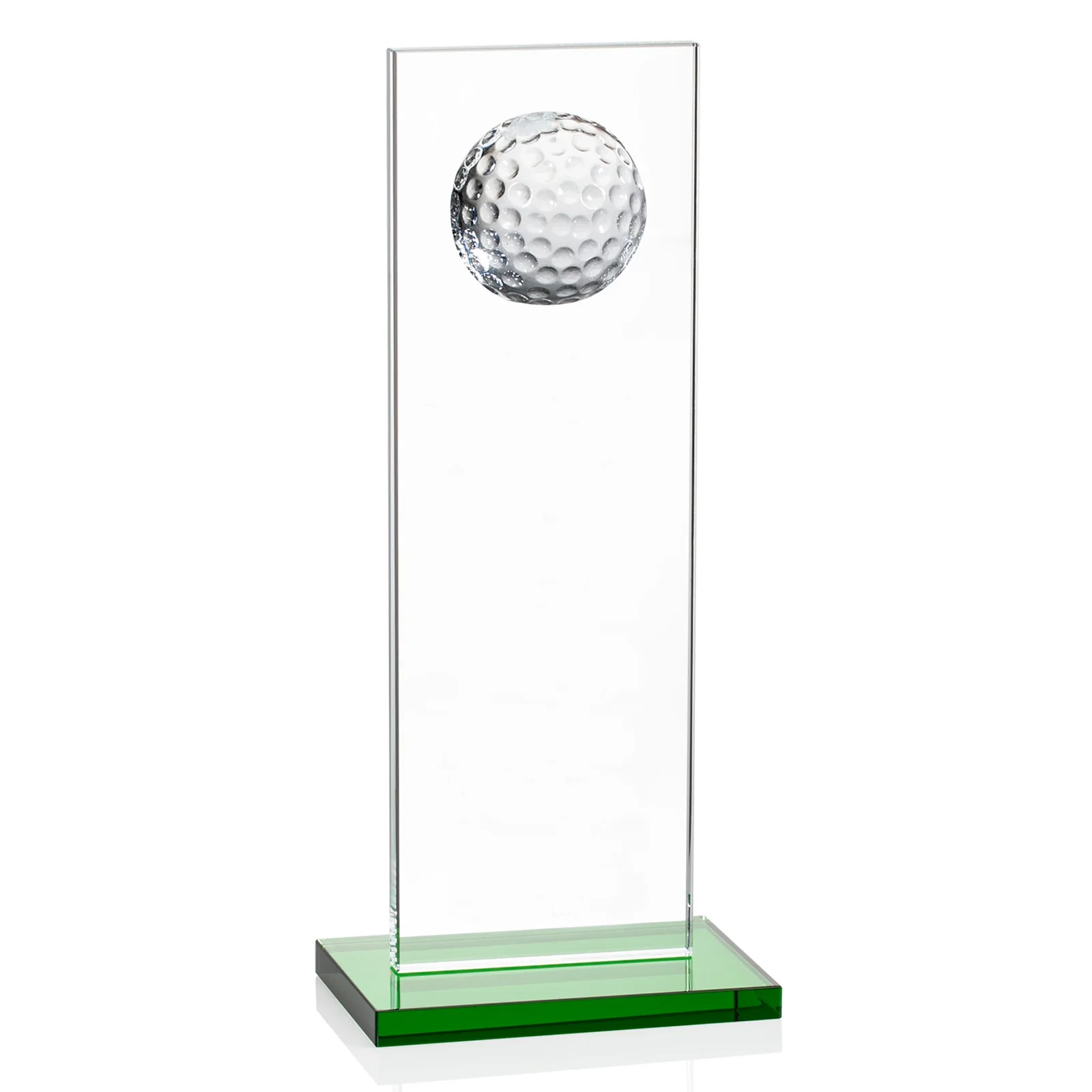 Personalized Starfire Crystal Award with Ball on Vertical Upright for corporate award ceremonies