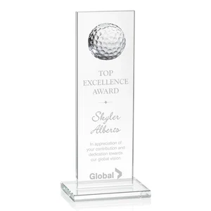 Starfire Crystal Award with Ball on Vertical Upright