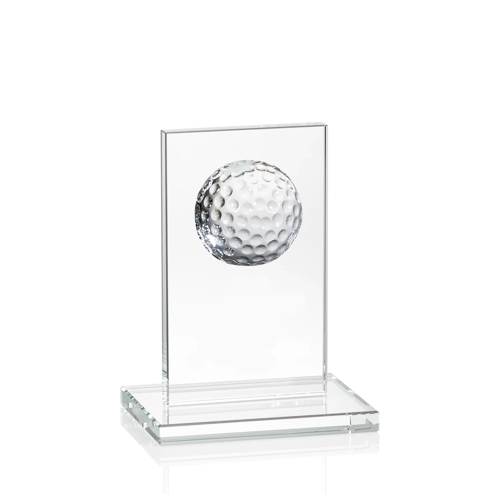 Custom Starfire Crystal Award with Ball on Vertical Upright for safety achievement programs