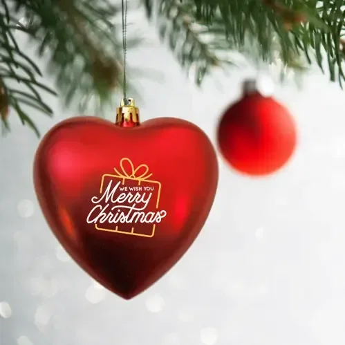 Satin Finish Heart Shaped Shatterproof Ornament (4") — view 3