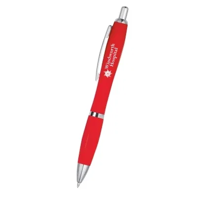 Satin finish pen with trim matching the barrel color