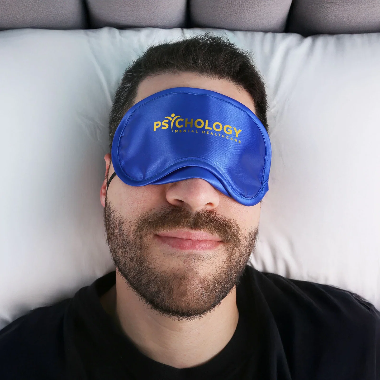 Satin Sleep Mask being worn