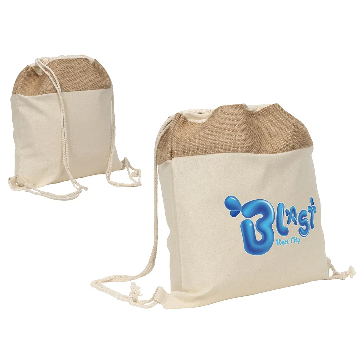 Savanna Jute & Recycled Cotton Drawstring Backpack view 2