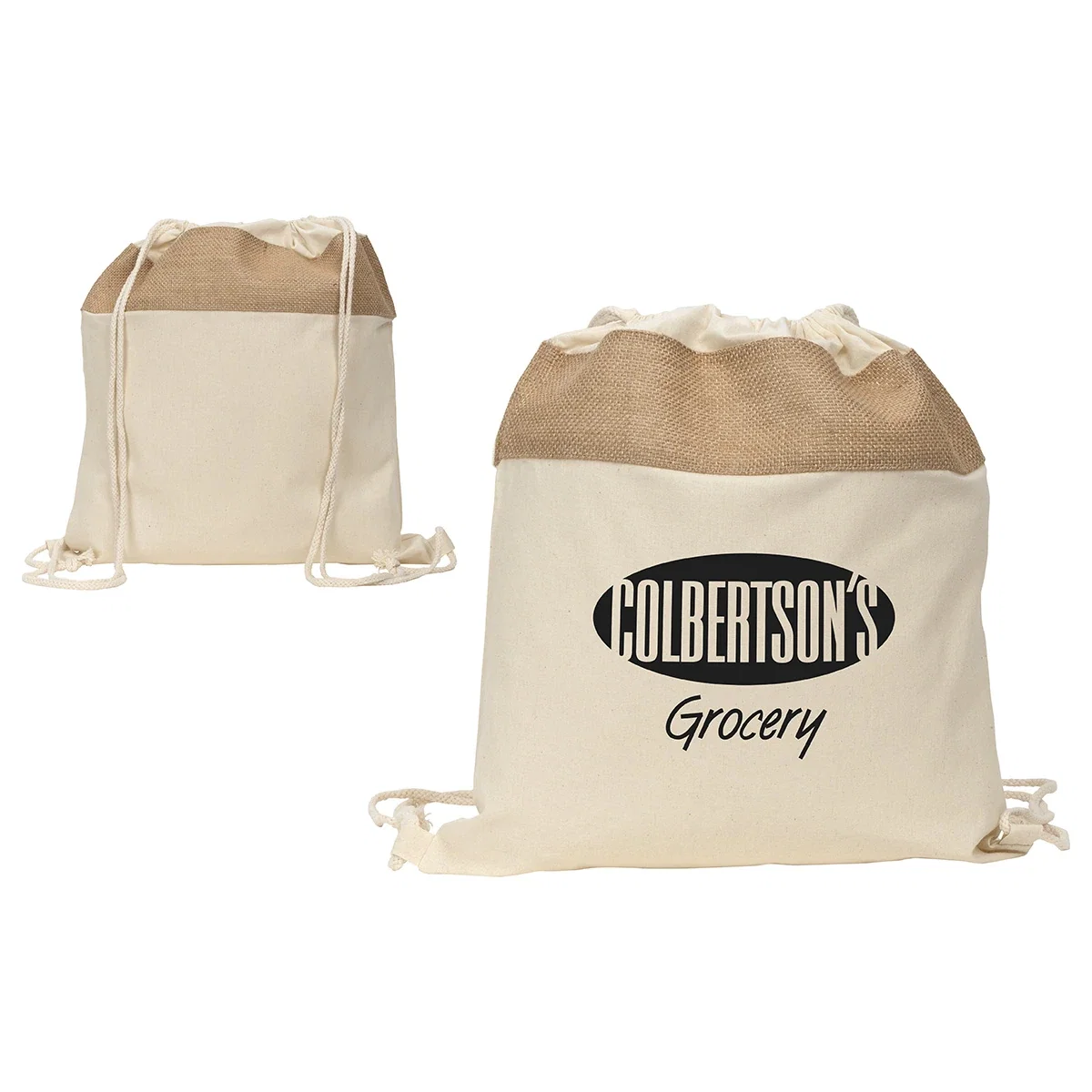 Savanna Jute & Recycled Cotton Drawstring Backpack view 3