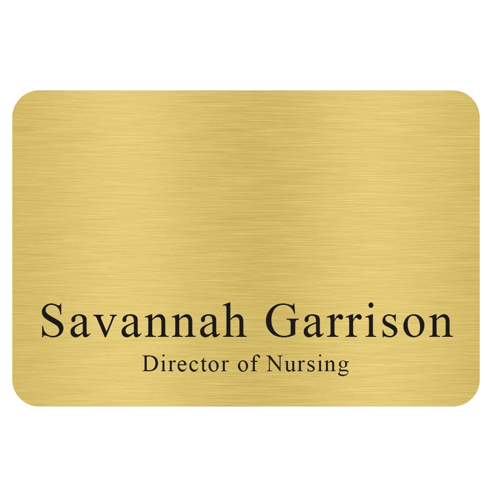 Savannah Custom Metal Name Badge (Custom sized between 6 and 9 sq. in.) — view 3
