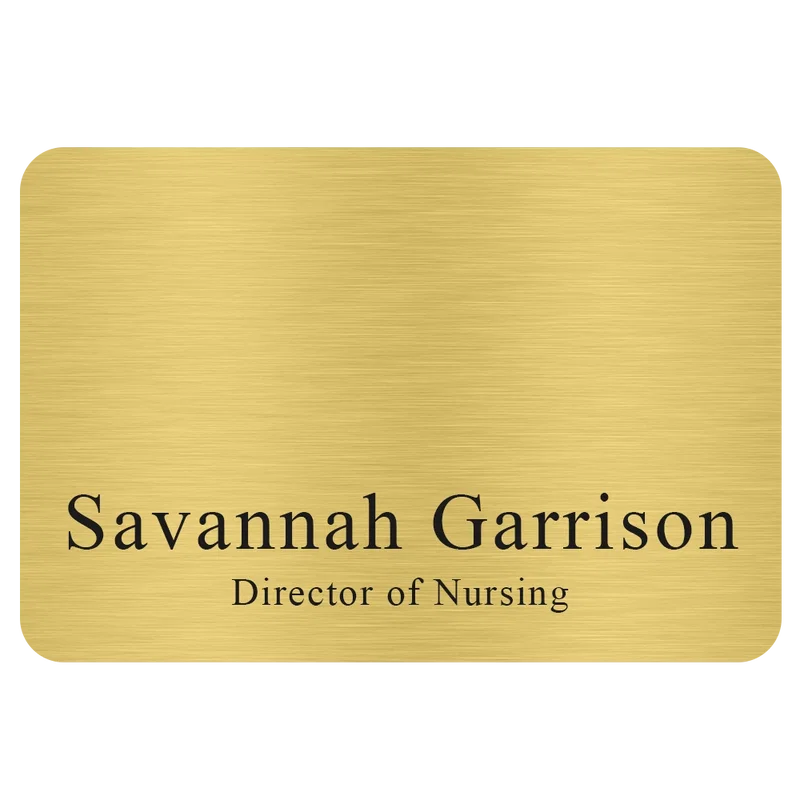 Savannah Custom Metal Name Badge (Custom sized between 6 and 9 sq. in.) — view 3