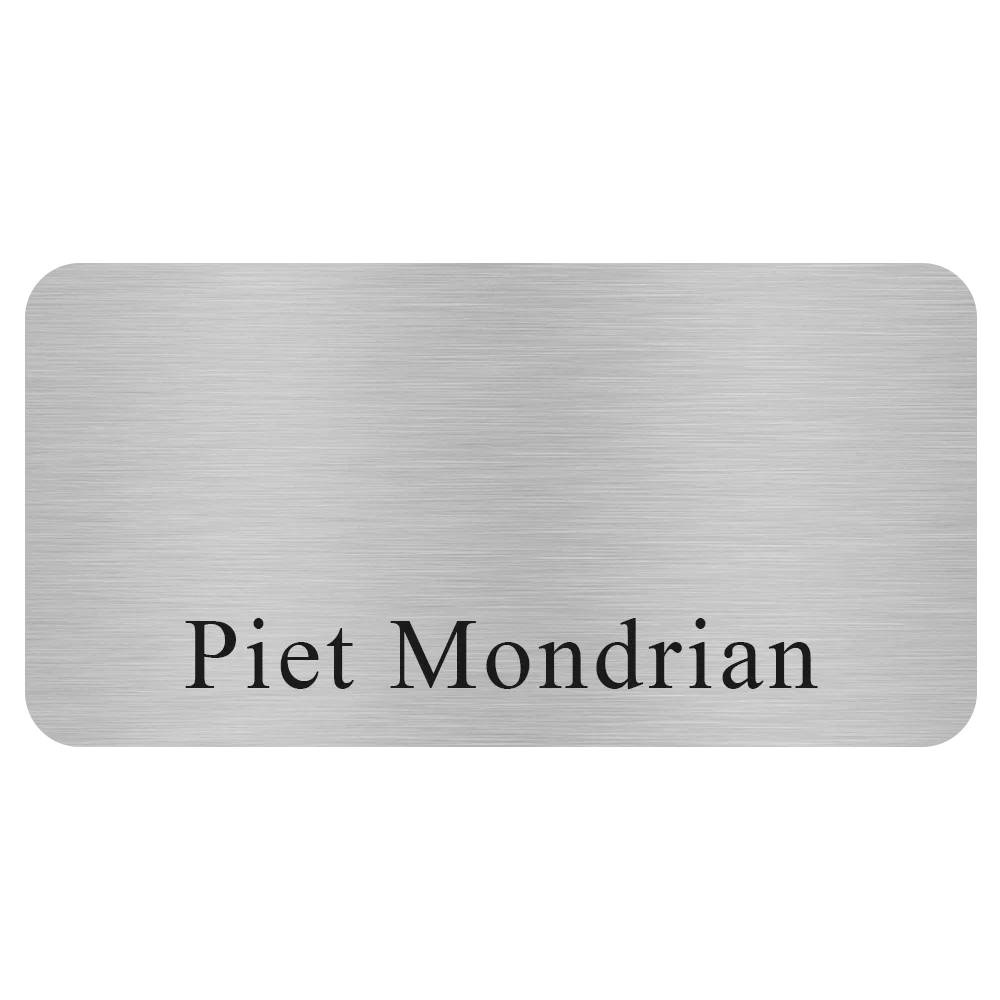Savannah Custom Metal Name Badge (Custom sized between 3 and 6 sq. in.) — view 2