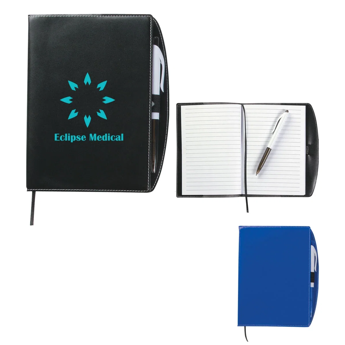 Black set angled to show the cover and pen together