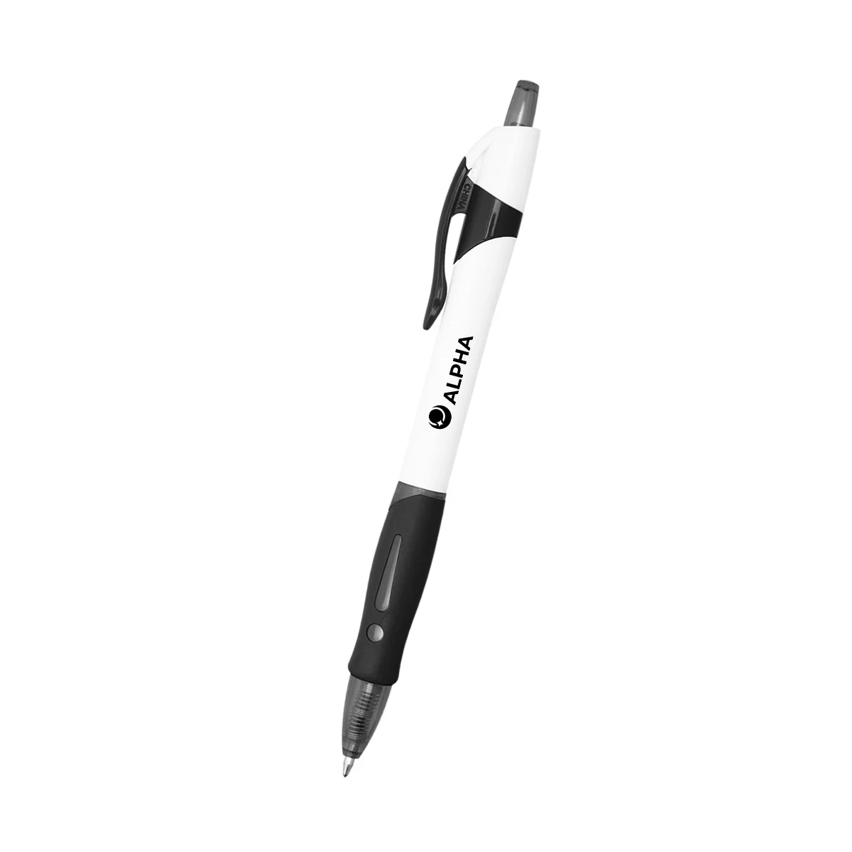 Black accented version of the retractable white pen