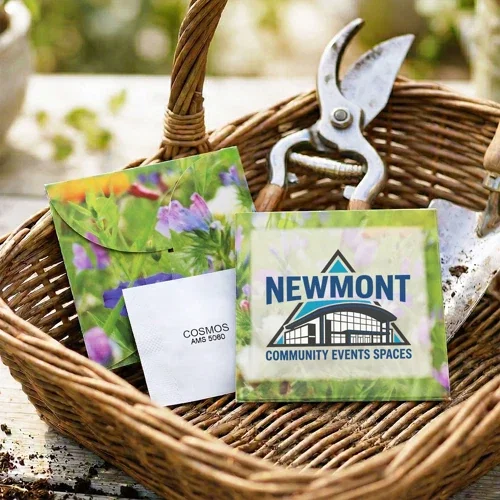 Say-It-With-Seeds flower seed envelope, full-color pop-open promotional seed packet