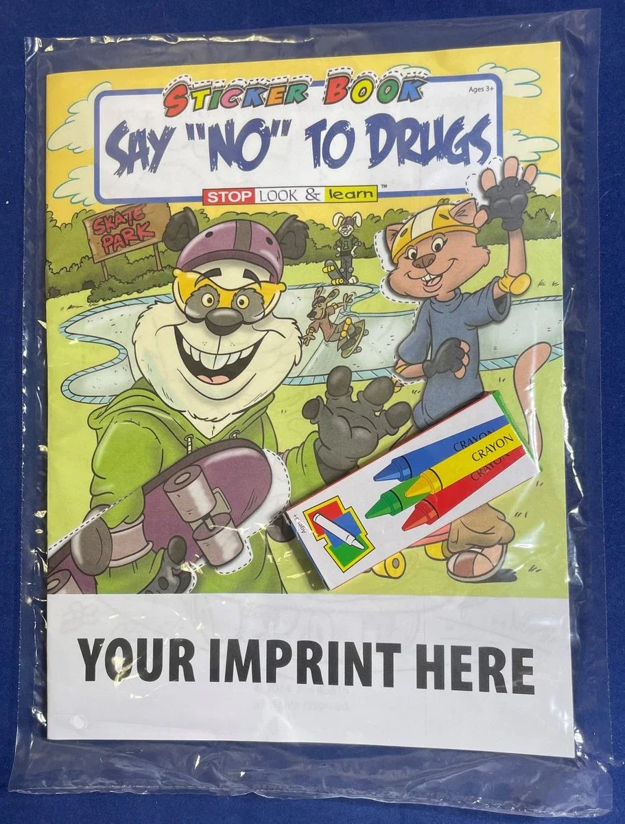 Say 'NO' To Drugs Sticker Book & Crayon Set for Kids - Fun & Educational