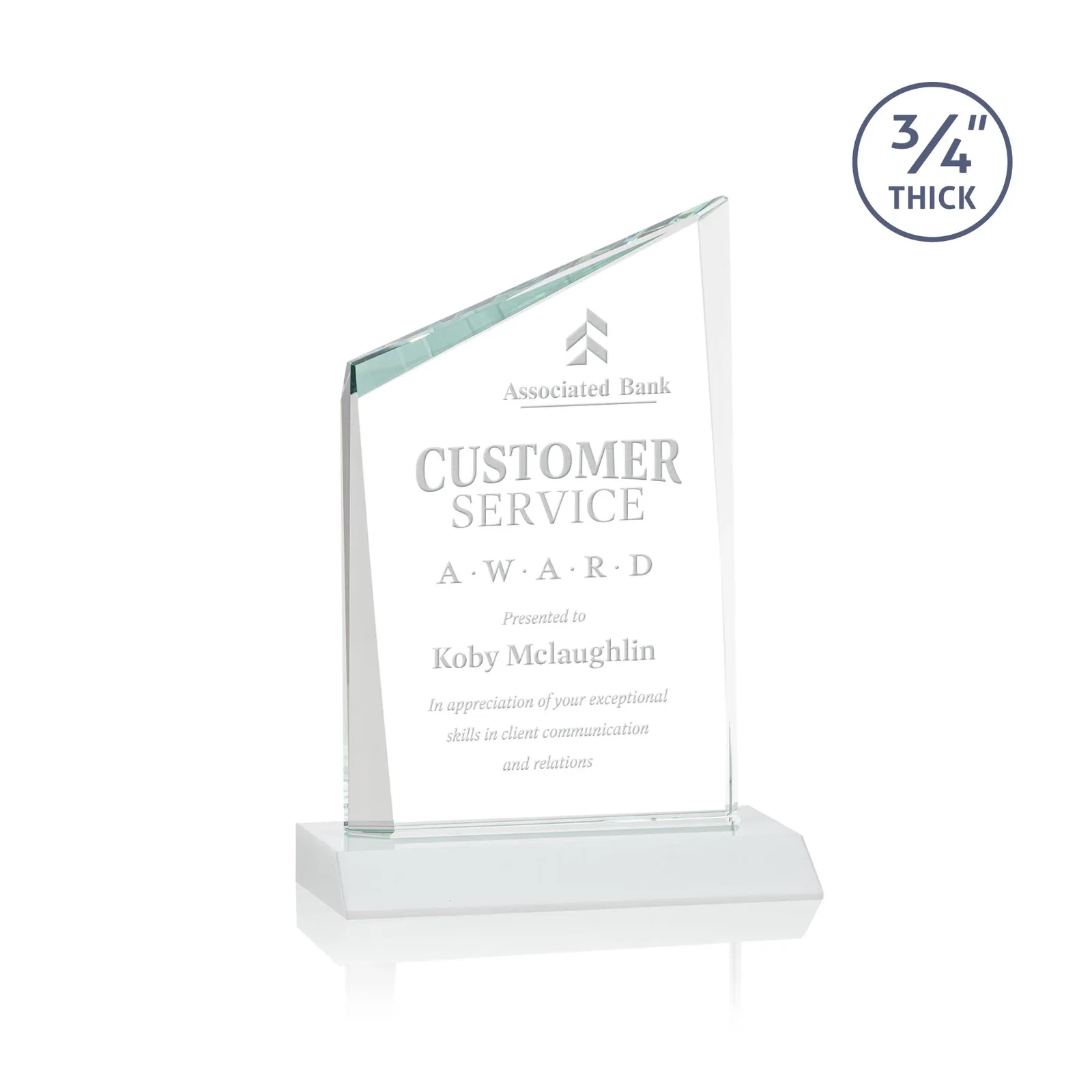Promotional Starfire Crystal Peak Award on Front-Mitered Color Base, awards for team milestone celebrations