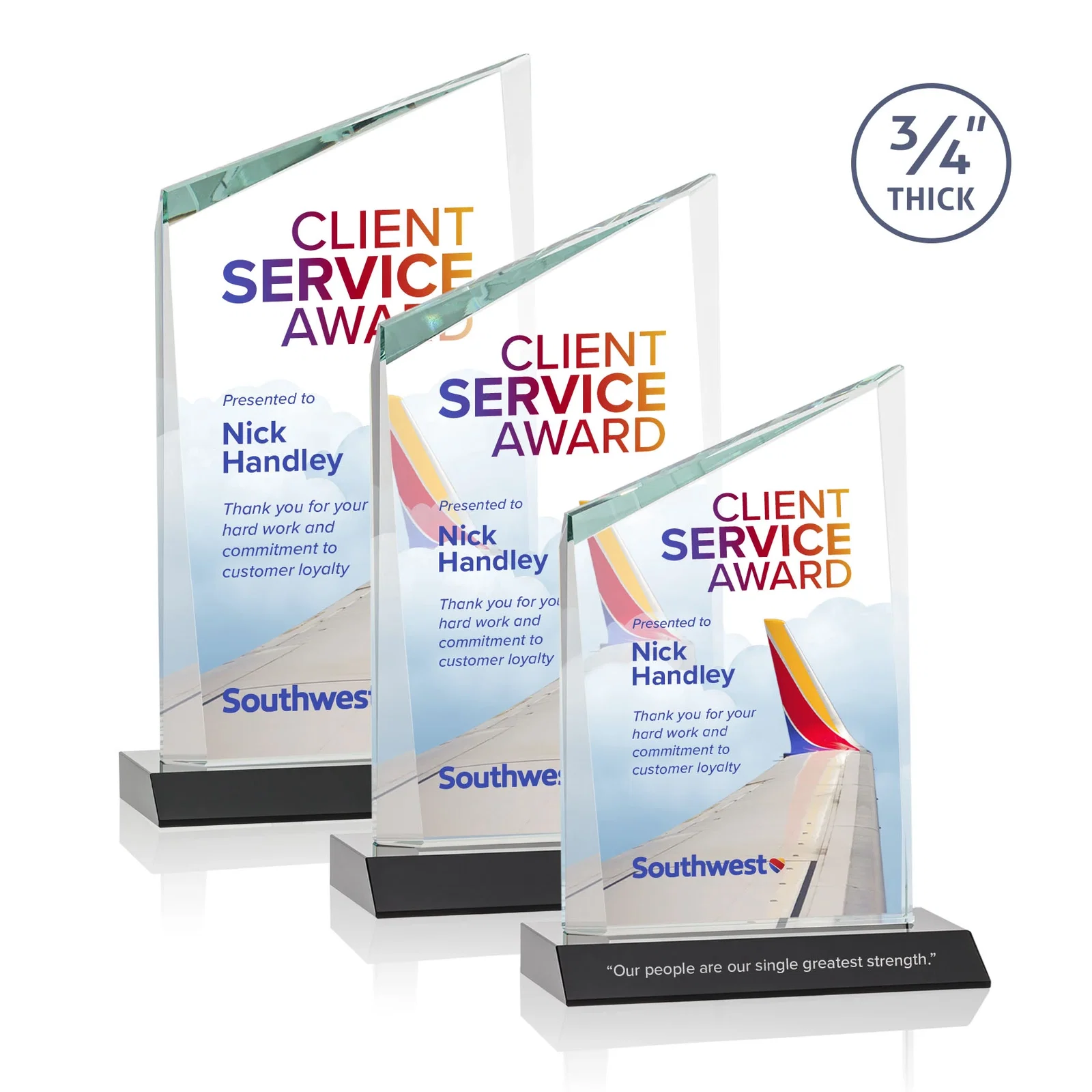 Branded Starfire Crystal Peak Award on Front-Mitered Color Base, awards for safety achievement programs