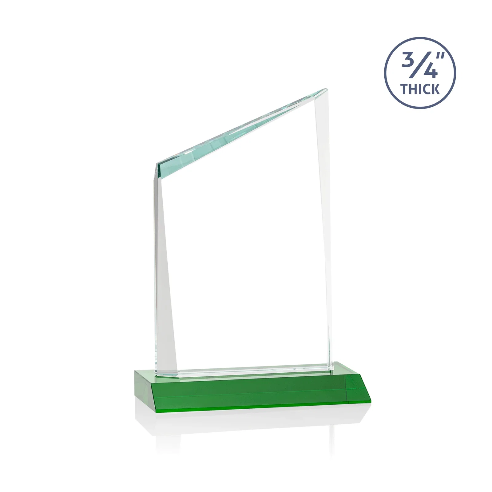 Customized Starfire Crystal Peak Award on Front-Mitered Color Base, awards for graduation ceremonies