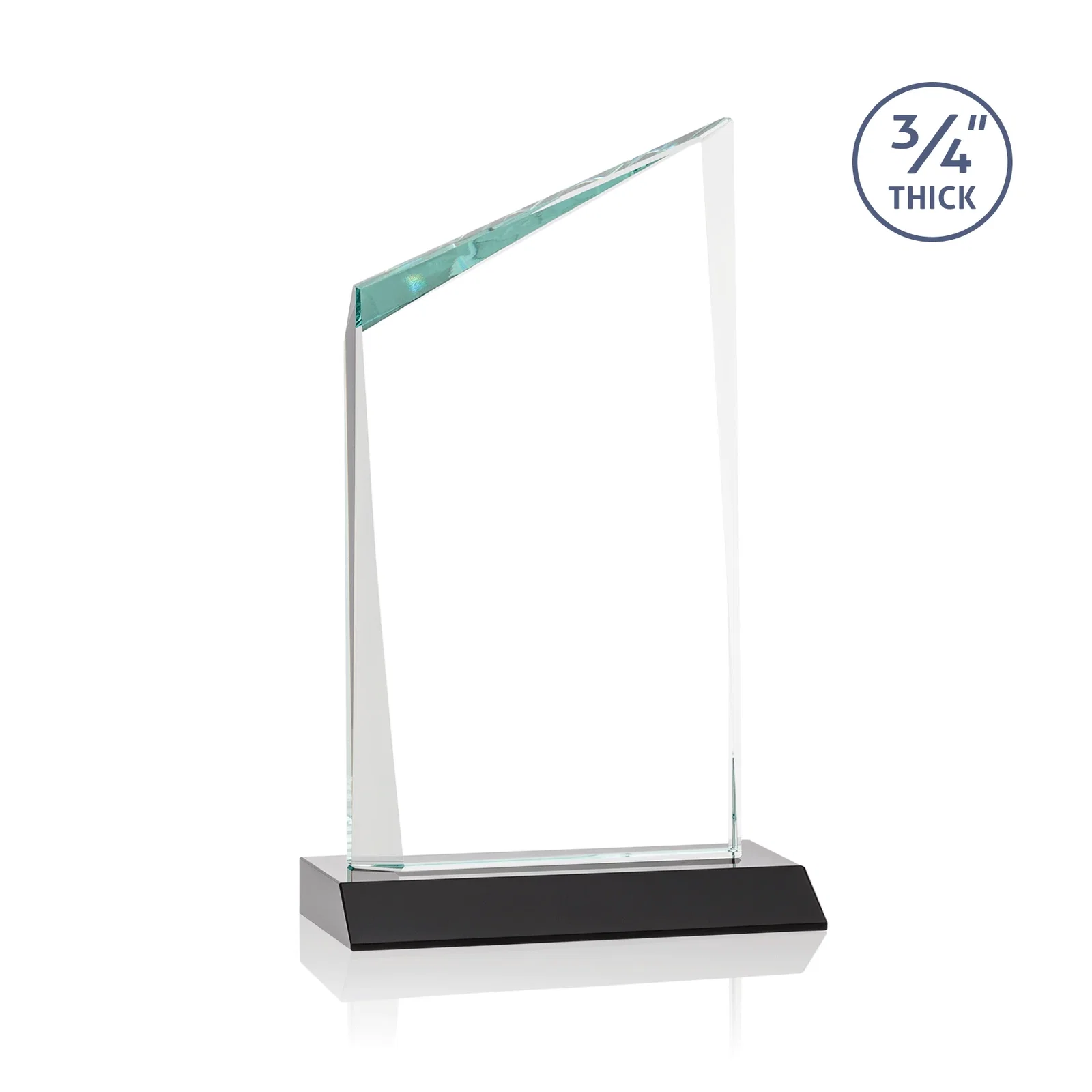 Customized Starfire Crystal Peak Award on Front-Mitered Color Base, awards for dealer and partner awards